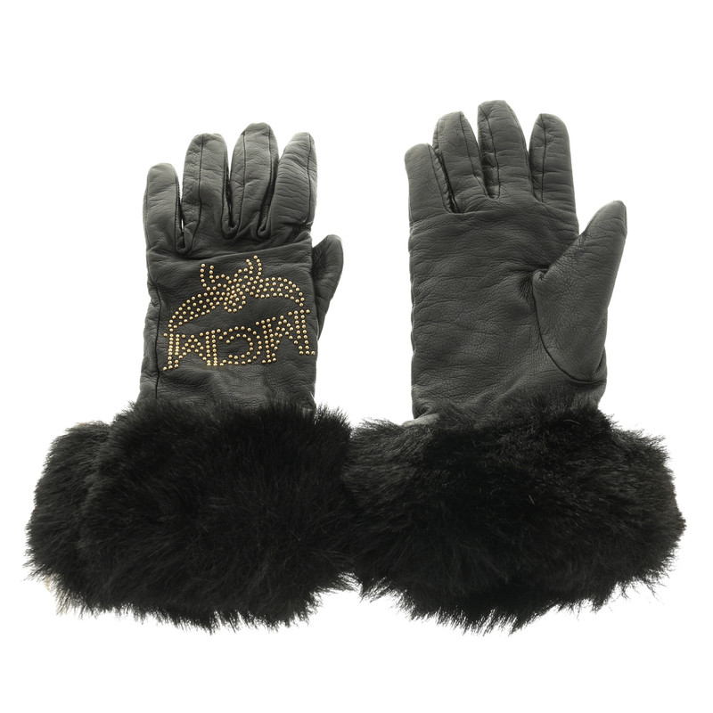 Mcm Leather gloves with studs