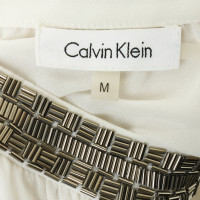 Calvin Klein Weißes Top mit Perlenbesatz