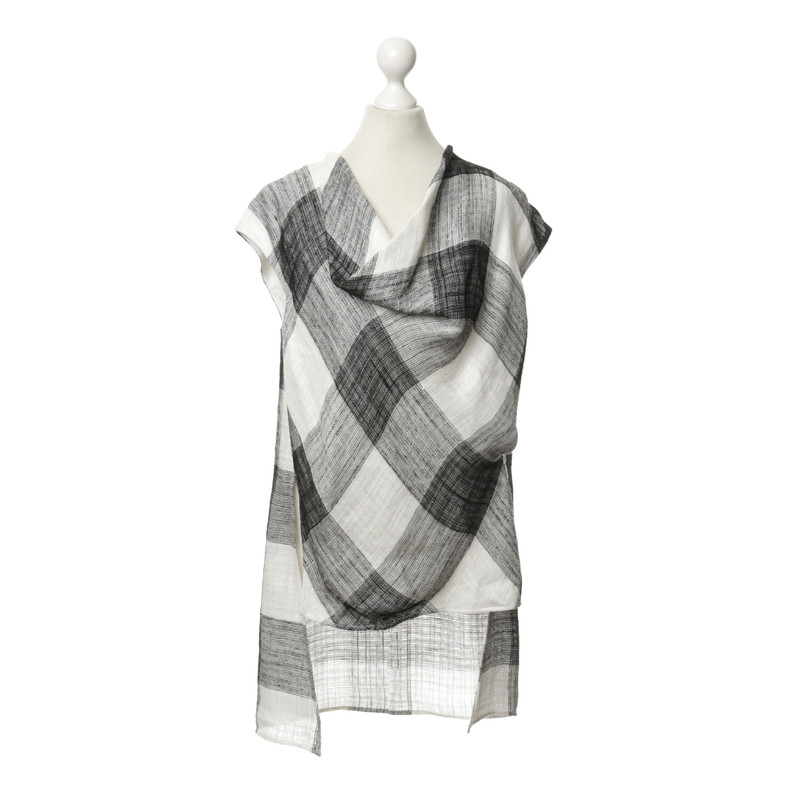Acne Plaid top 'Agnes check' in black and white