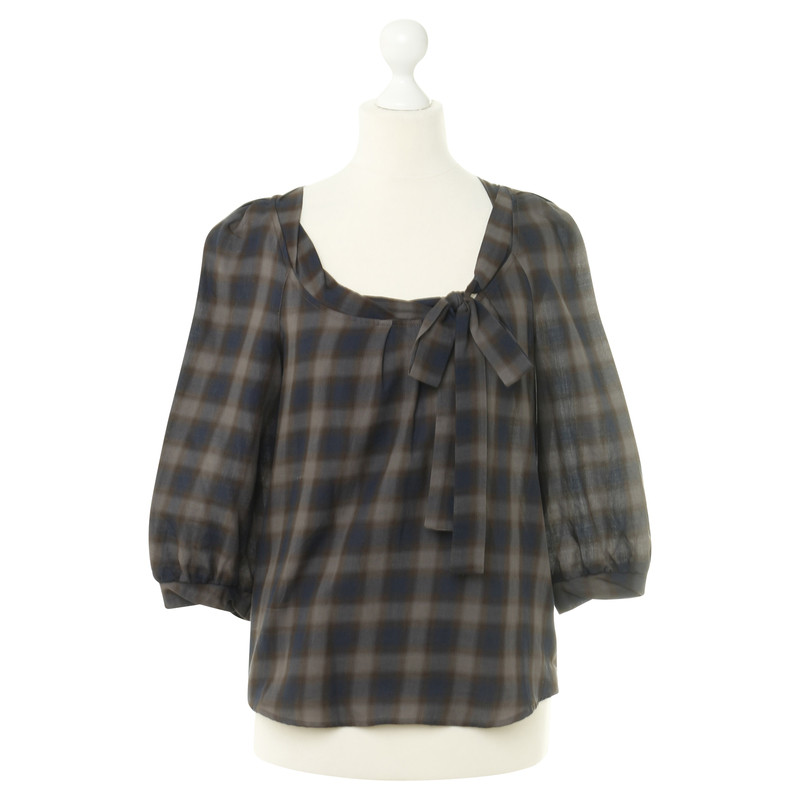 Comptoir Des Cotonniers Checkered blouse with grinding detail