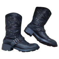 Ash Black biker boots with studs