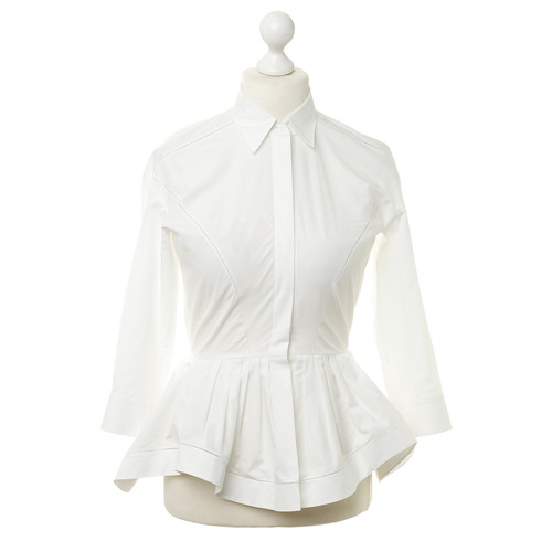 ALAÏA Women's Weiße Bluse 'Popeline Japonaise' Size: IT 40