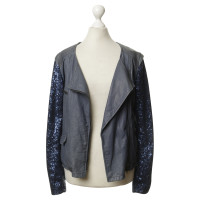 Giorgio Brato Leather jacket with sequins sleeves