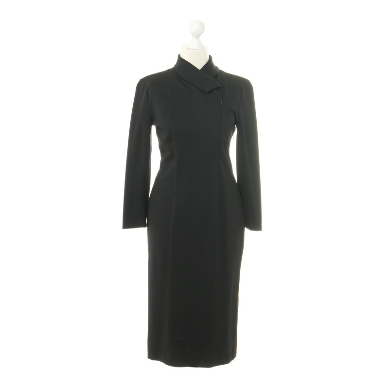 Armani Collezioni Zwarte jurk met kraag detail