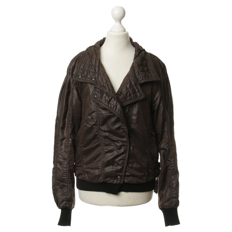 Marc Cain Doorgestikte Blouson in Brown