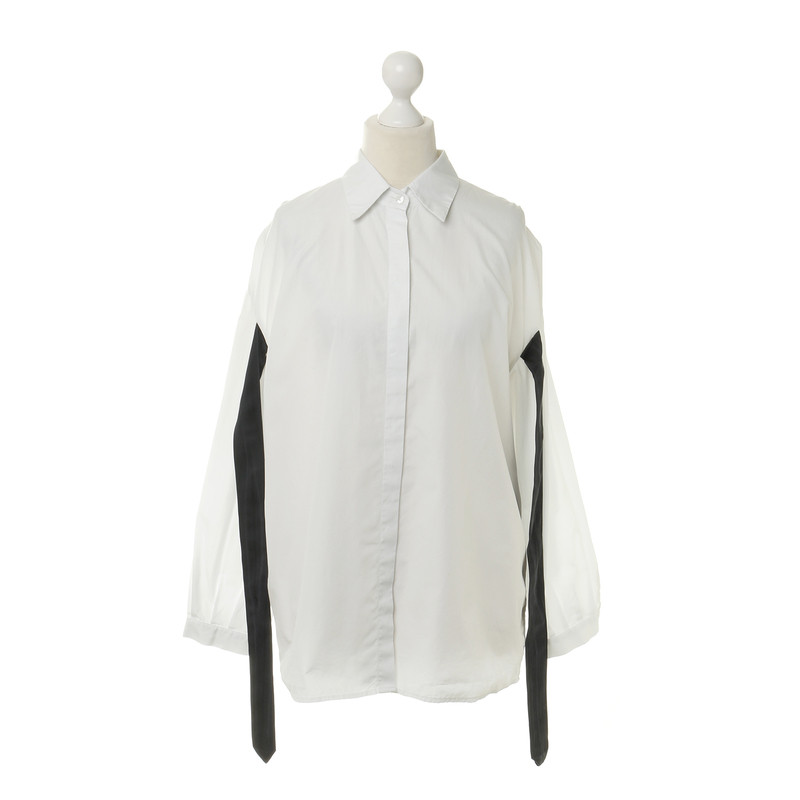 Dries Van Noten White blouse with black stripes