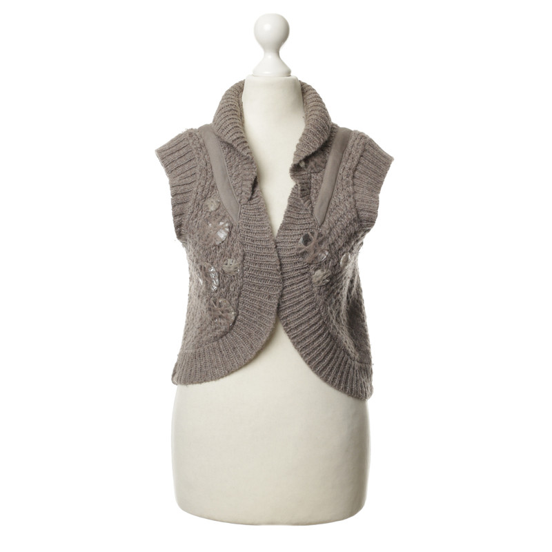 Schumacher Knitted vest with semi-precious stones