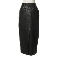 Bogner Leather skirt with decorative stitching