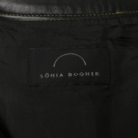 Bogner Leather skirt with decorative stitching