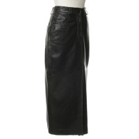Bogner Leather skirt with decorative stitching