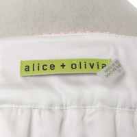 Alice + Olivia Gonna in bouclé in neon rosa-bianco