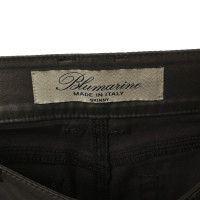 Blumarine Dark brown pants with gloss coating