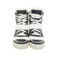 Balmain High Top Sneaker in Blau-Weiß