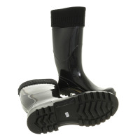 Dolce & Gabbana Rubber boots with knit trim