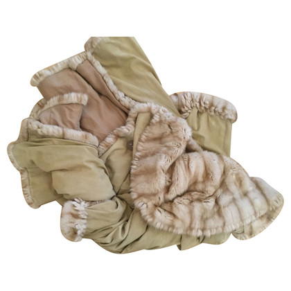 Fendi Reversible suede-silk coat with squirrel