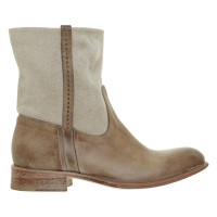 N.D.C. Made By Hand Boots in beige leather-canvas-mix