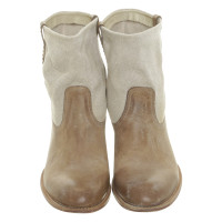 N.D.C. Made By Hand Bottes en cuir beige-toile-mix