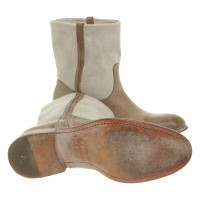 N.D.C. Made By Hand Bottes en cuir beige-toile-mix
