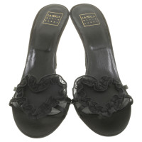 La Perla Sandalette aus schwarzem Satin