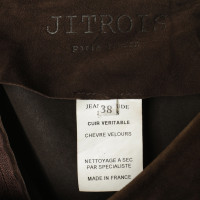 Jitrois Pantalon en cuir brun