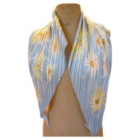 Salvatore Ferragamo Silk scarf in light blue with pleats