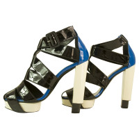 Pierre Hardy Patent Black Blue and White Gladiator