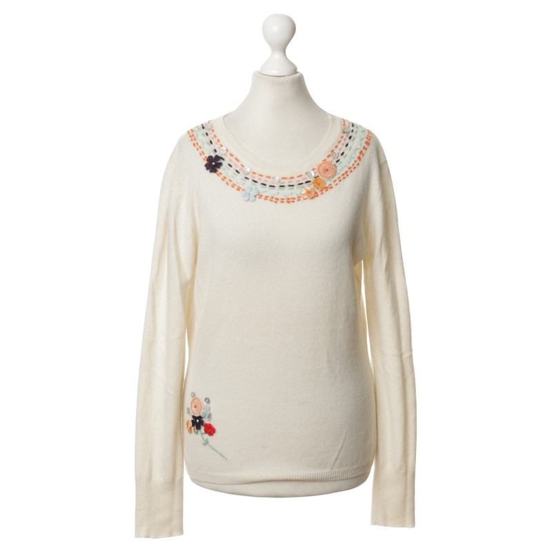 Matthew Williamson Cashmere trui met zwarte broderie