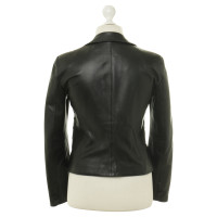 Armani Collezioni Leather Blazer in black