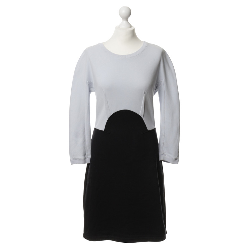 Carven Sweat dress in black and light blue