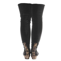 Chanel Thigh high velvet boots