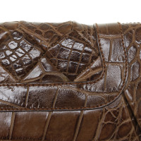 Salvatore Ferragamo clutch in Brown crocodile leather