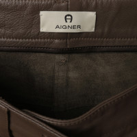 Aigner Nappa leather pants in Brown