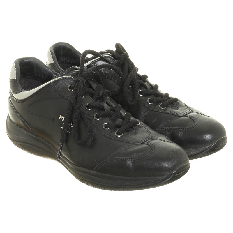 Prada Leather sneaker in black