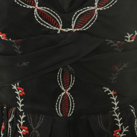 Anna Sui Corsage jurk in rood en zwart