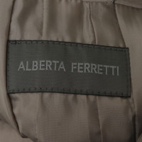 Alberta Ferretti Veste en cuir suédé gris