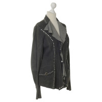 Just Cavalli Suede jacket with eyelet detail