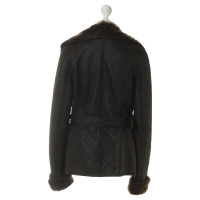 Loewe Braune Lederjacke mit Lammfell