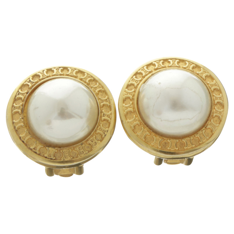 Céline Clip earrings with pearls