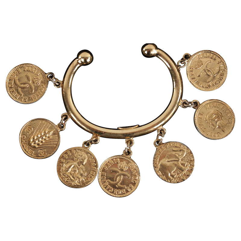 Chanel Gold Metal Bangle Bracelet