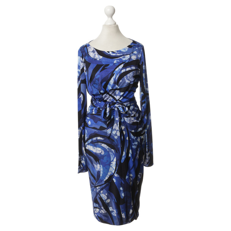 Emilio Pucci Silk dress in shades of blue 