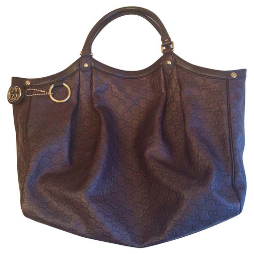 GUCCI Women's Lederhandtasche mit Guccissima-Muster