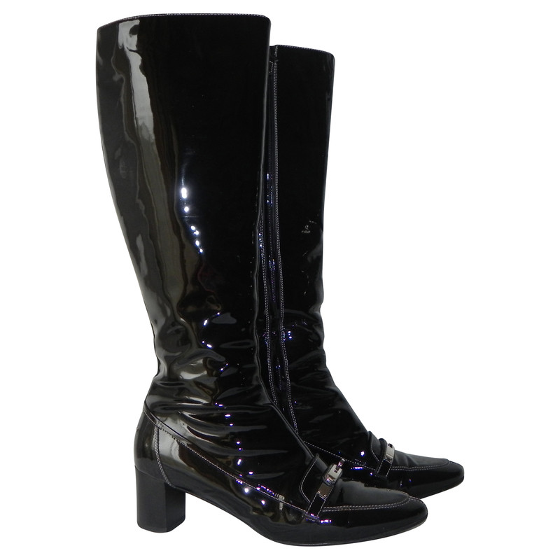 Hermès Boots patent leather 