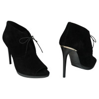 Burberry Suede Peep-Toe Ankle Boots