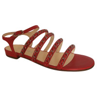 Chanel red sandals 