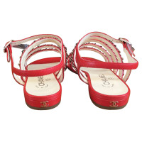 Chanel red sandals 