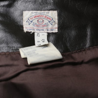 Armani Jeans Lederen rok in donkerbruin