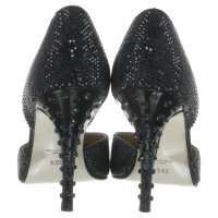 Walter Steiger D'Orsay pumps with rhinestone trim