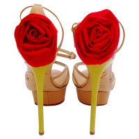 Charlotte Olympia Sandals with silk flowers 