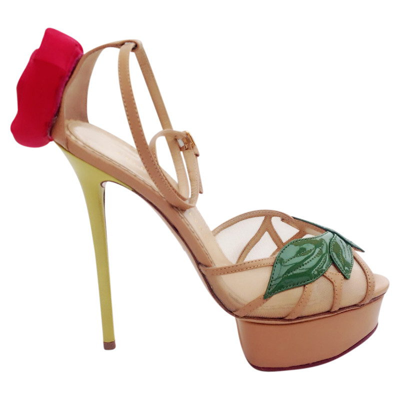 Charlotte Olympia Sandals with silk flowers 