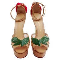 Charlotte Olympia Sandals with silk flowers 